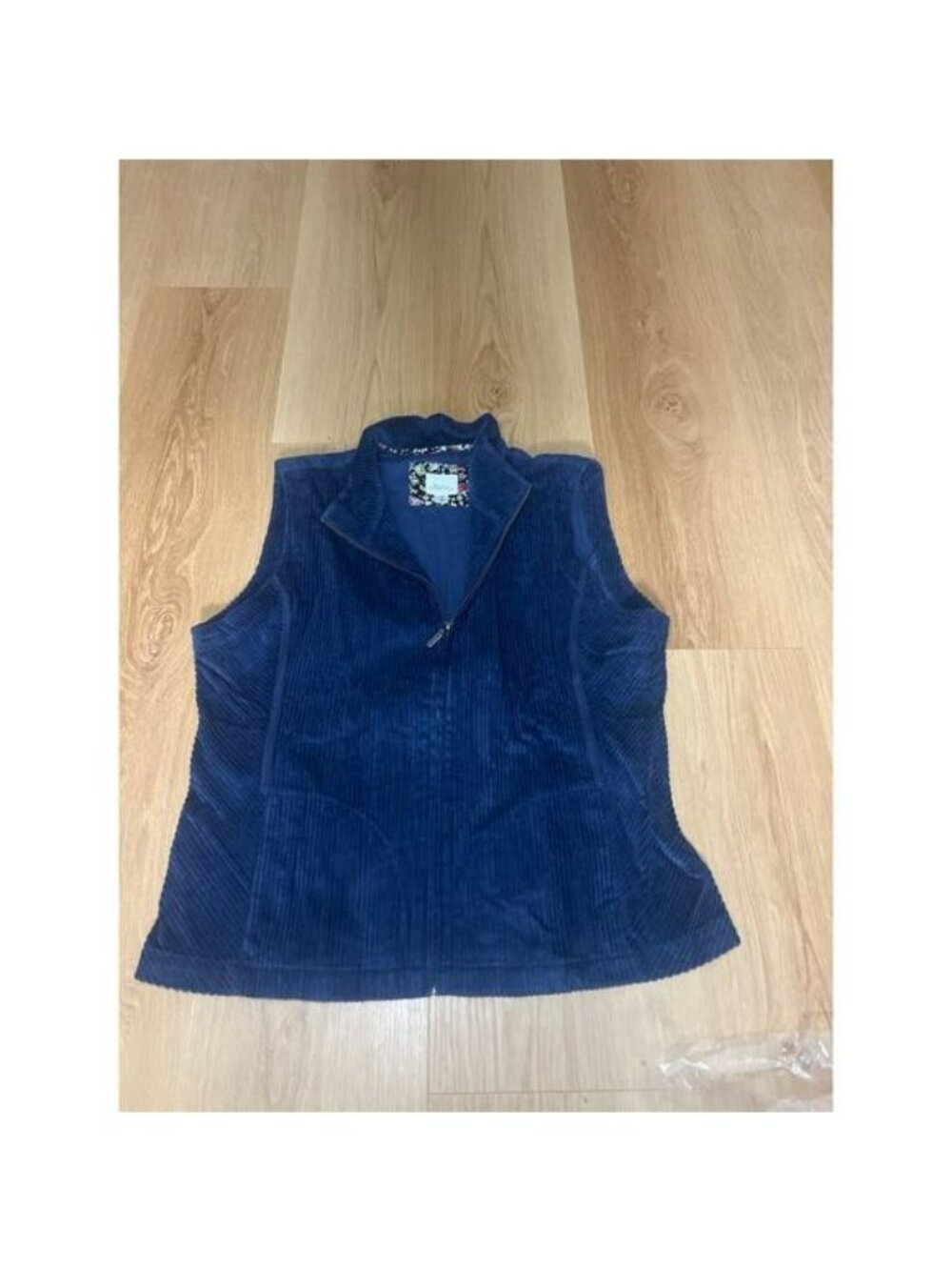 The Vermont Country Store  Corduroy Zip Up Vest Navy Blue Blue Size 1X